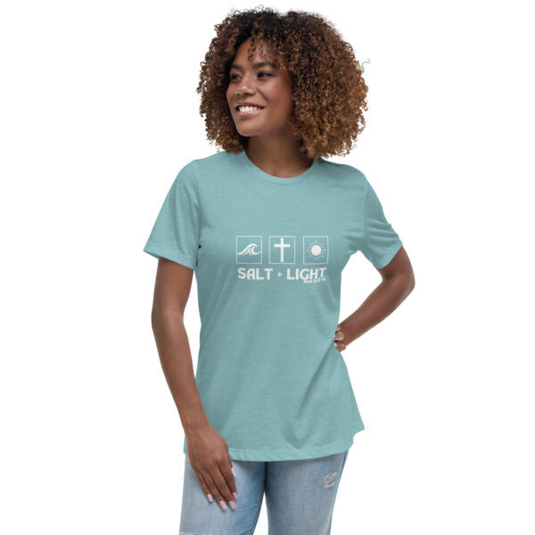 Salt + Light White Logo T-Shirt - Image 5