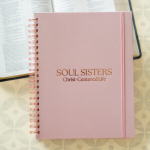Soul Sisters Journal – 8.5×11 Pink Spiral with Rose Gold w/ "Soul Sisters, Christ-Centered Life"